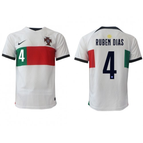 Portugal Ruben Dias #4 Replika Udebanetrøje VM 2022 Kortærmet